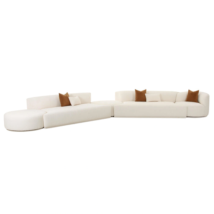 Fickle Cream Performance Boucle 5-Piece Modular Chaise Sectional