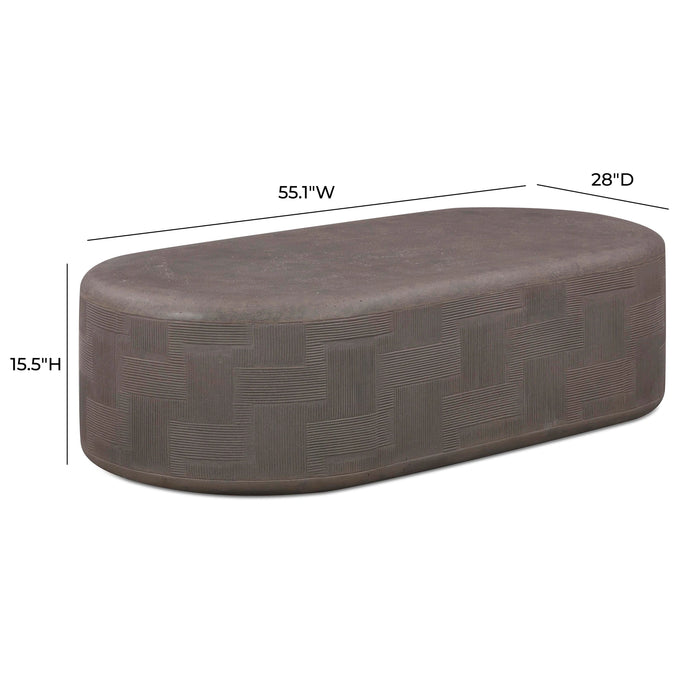 Suraya 55" Indoor/Outdoor Concrete Rounded Coffee Table