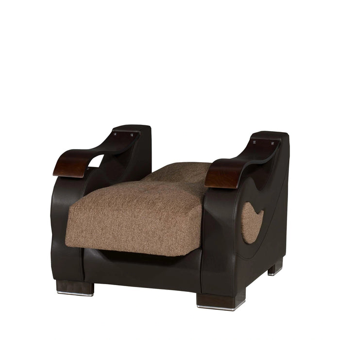 Ottomanson Metroplex Collection Upholstered Convertible Armchair with Storage