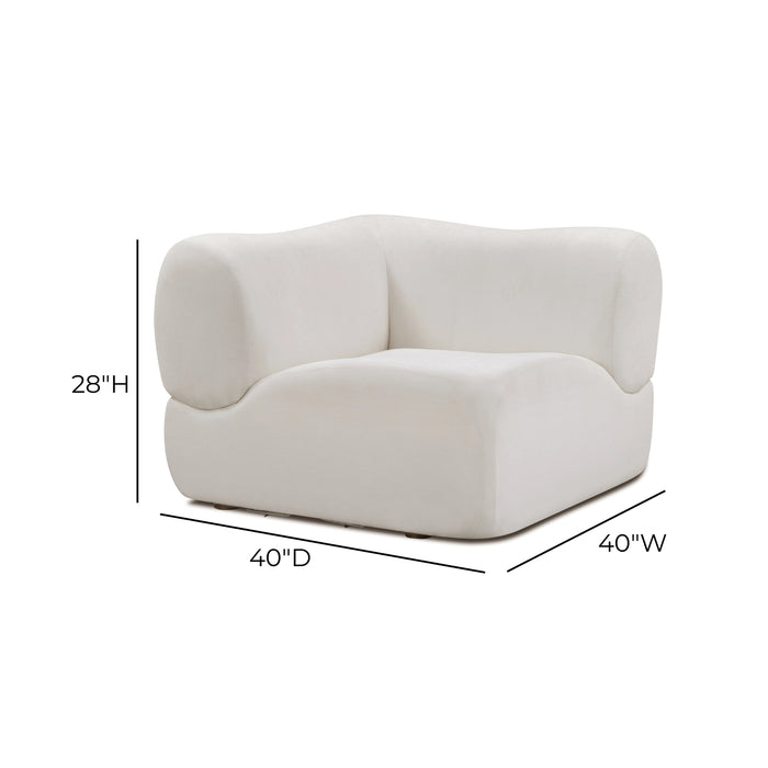 Zenith Contract-Grade Upcycled Fabric Cream Corner Wedge