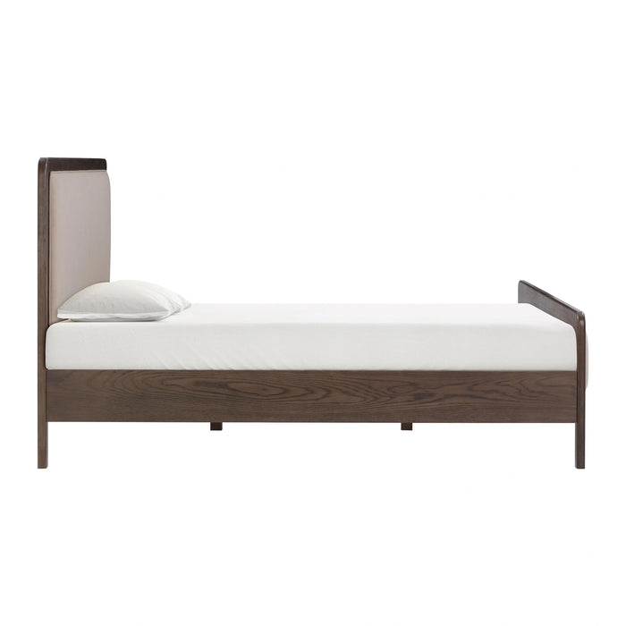 Hella Contract-Grade Velvet and Ash Wood Bed
