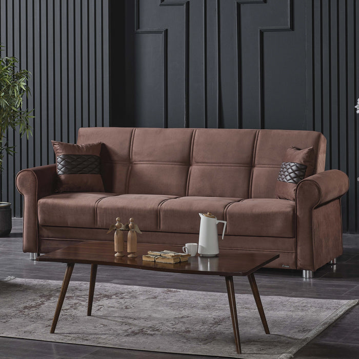 Ottomanson Sara Collection Upholstered Convertible Sofabed with Storage