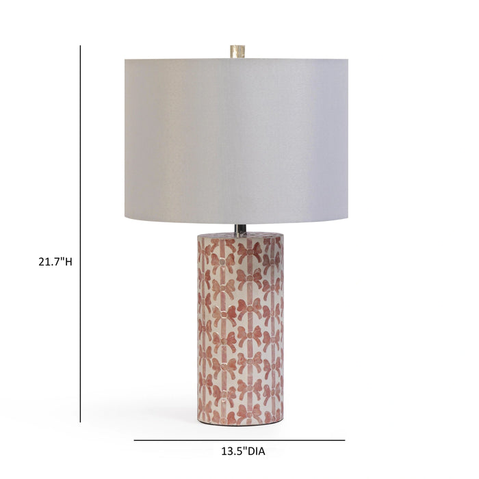Lassy Pink Ribbon Capiz Shell Table Lamp