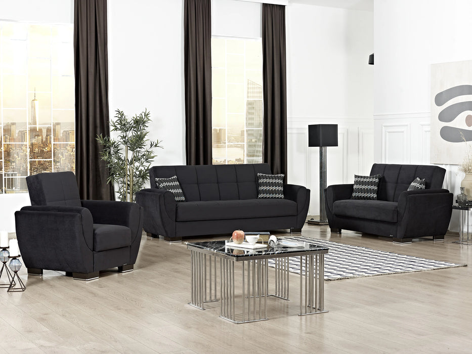 Ottomanson Armada Air Collection Upholstered Convertible Loveseat with Storage