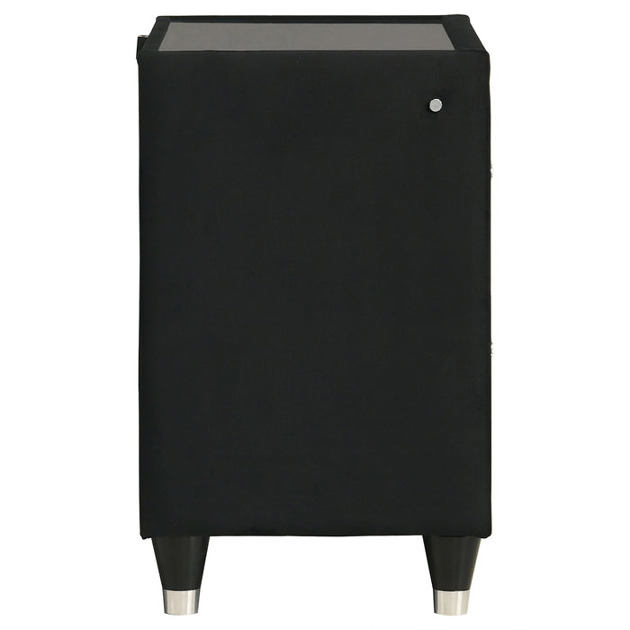 Ravenne Velvet Upholstered LED Nightstand