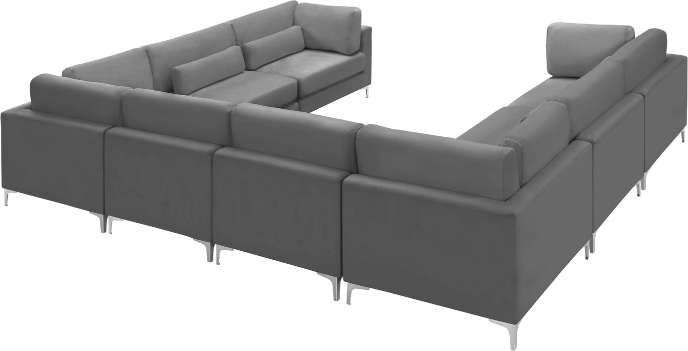 Julia Grey Velvet Modular Sectional (8 Boxes)