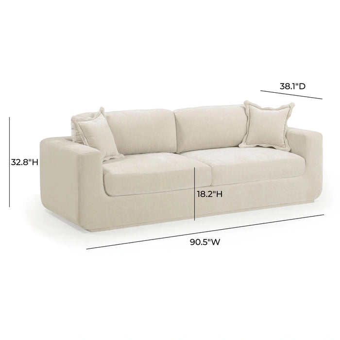 Miri 90.5" Upcycled Contract-Grade Washed Velvet Sofa