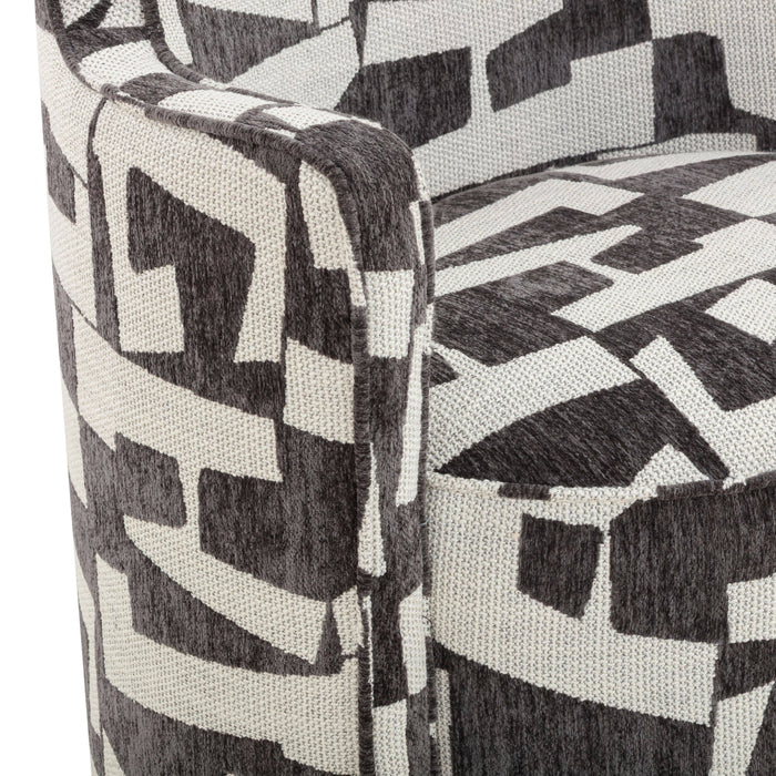 Passe Black Performance Jacquard Swivel Chair