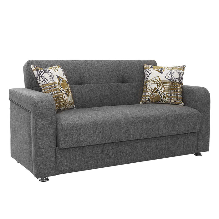 Ottomanson Harmony Collection Upholstered Convertible Loveseat with Storage