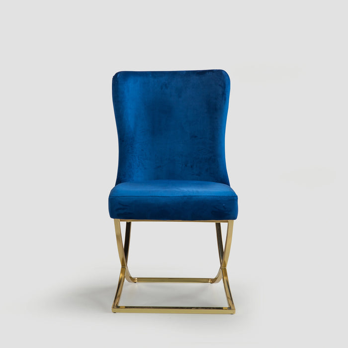 Ottomanson Royal Collection Upholstered Gold Legged Dining Chair, Set of 2
