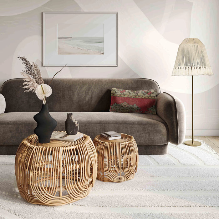 Azrina 2-Piece Rattan Nesting Table Set