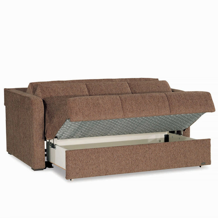 Ottomanson Ferra Fashion Collection Upholstered Convertible Loveseat with Storage