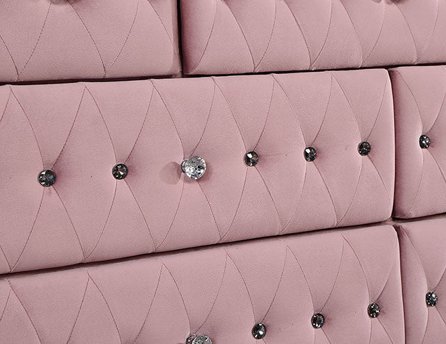 Zohar Queen & Twin Bed Black, Grey, & Pink