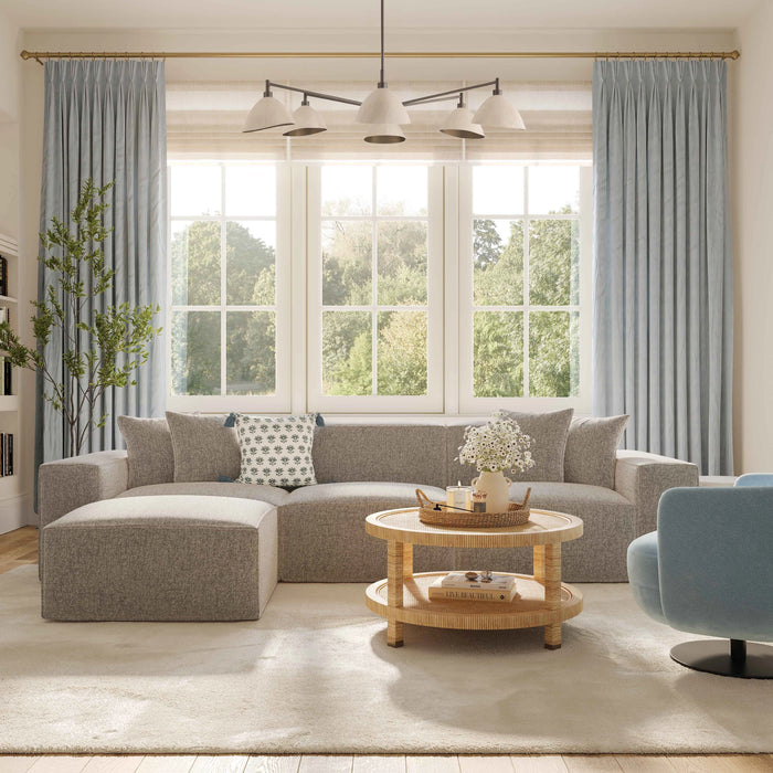 Mindy 84" Performance Chenille Basketweave Modular Loveseat