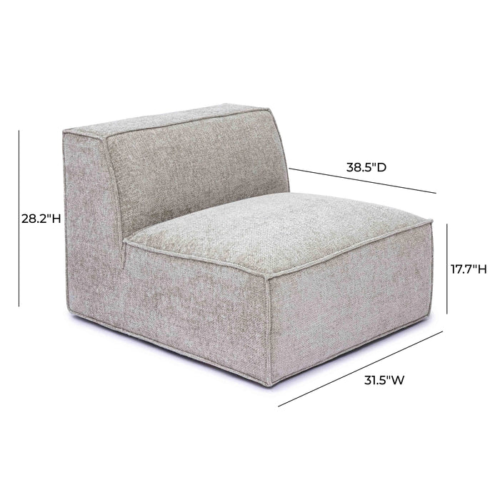 Mindy Performance Chenille Basketweave Modular Armless Chair