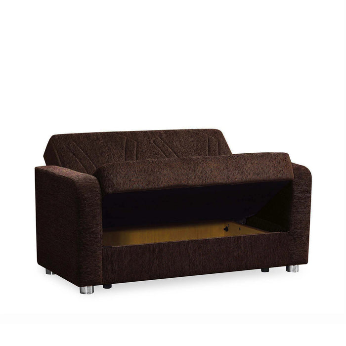 Ottomanson Elegance Collection Upholstered Convertible Loveseat with Storage