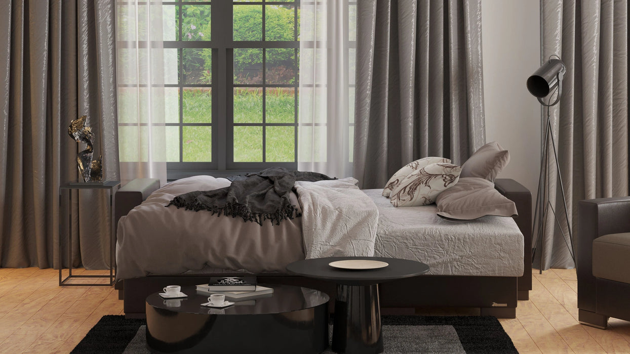 Ottomanson Armada Collection Upholstered Convertible Chaise Lounge with Storage