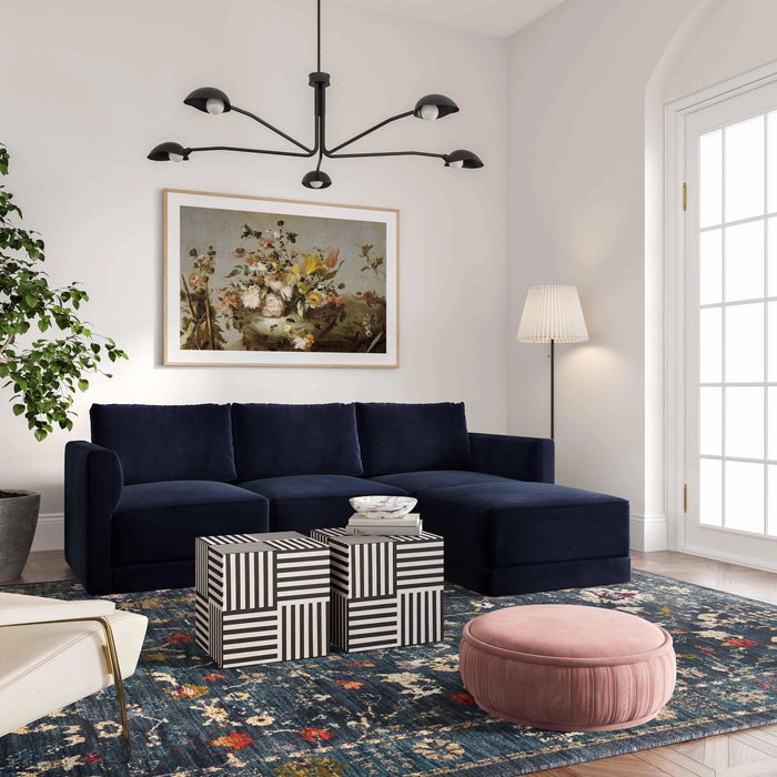 Willow 4-Piece Performance Velvet Modular Sectional