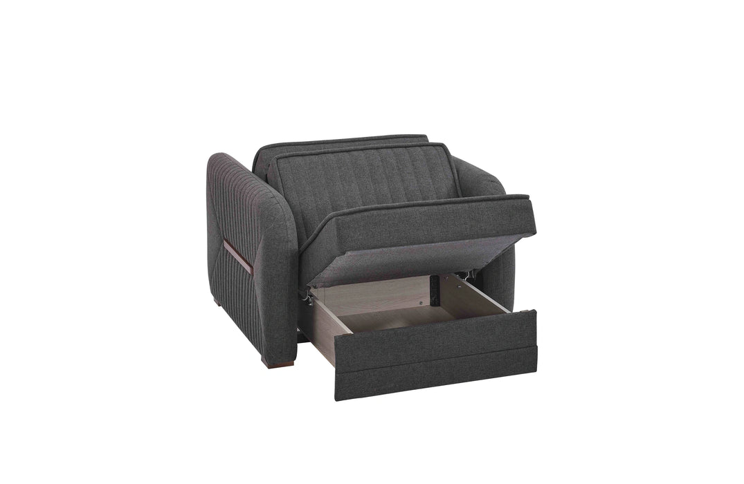 Ottomanson Speedy Collection Upholstered Convertible Armchair with Storage
