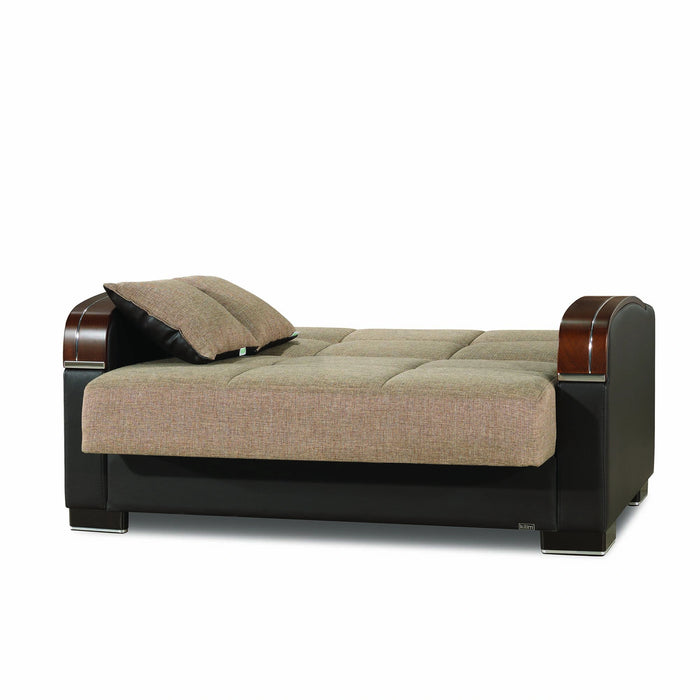 Ottomanson Mobimax Collection Upholstered Convertible Loveseat with Storage