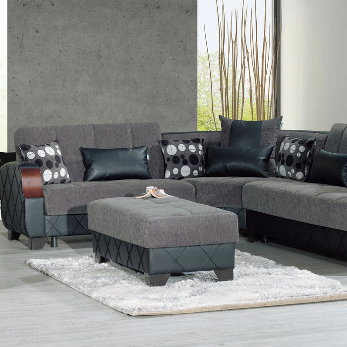 Ottomanson Molina Collection Upholstered Convertible Ottoman with Storage