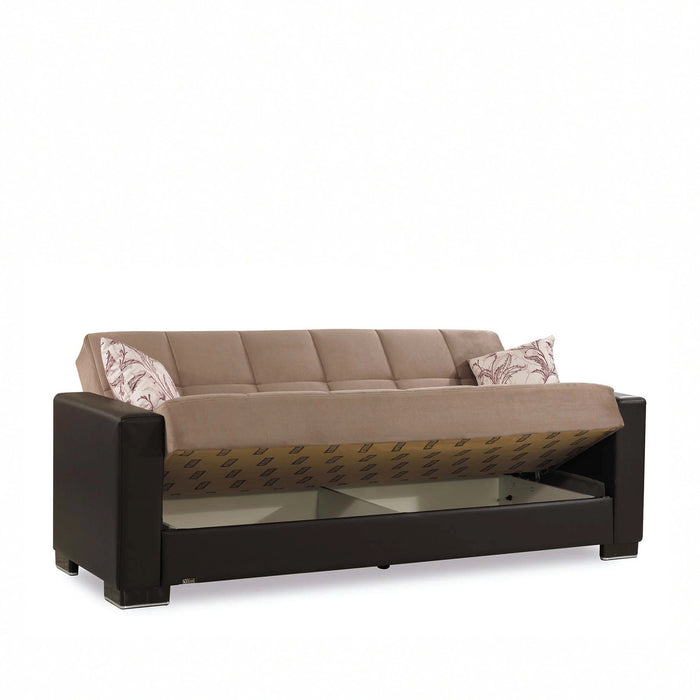 Ottomanson Armada Collection Upholstered Convertible Sofabed with Storage
