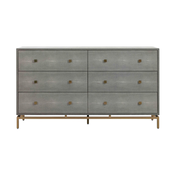 Pesce 57" Faux Shagreen 6-Drawer Dresser
