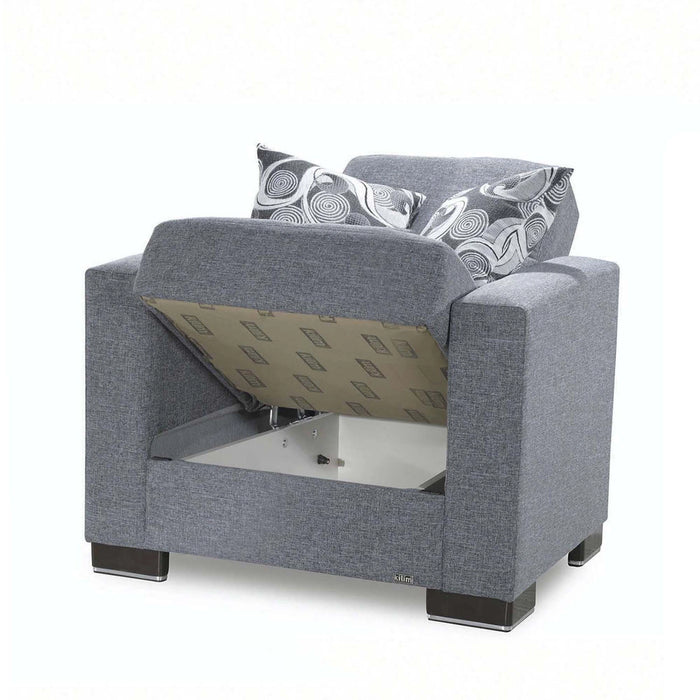 Ottomanson Armada Collection Upholstered Convertible Armchair with Storage