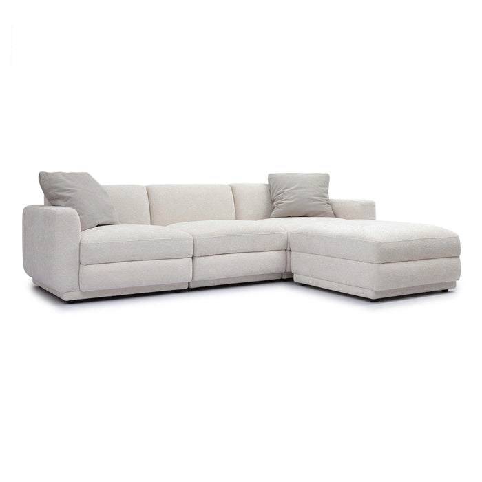 Perry 4-Piece Cream Performance Chenille Modular Sectional