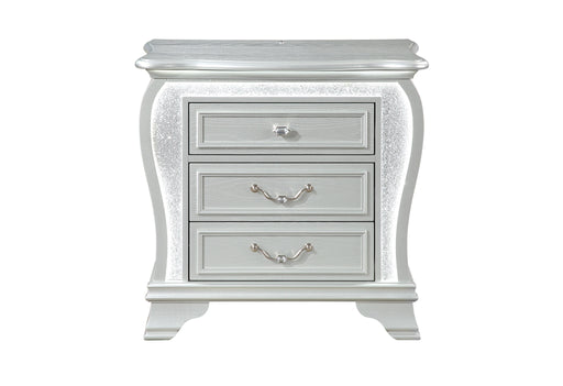 Aria Silver Nightstand with LED