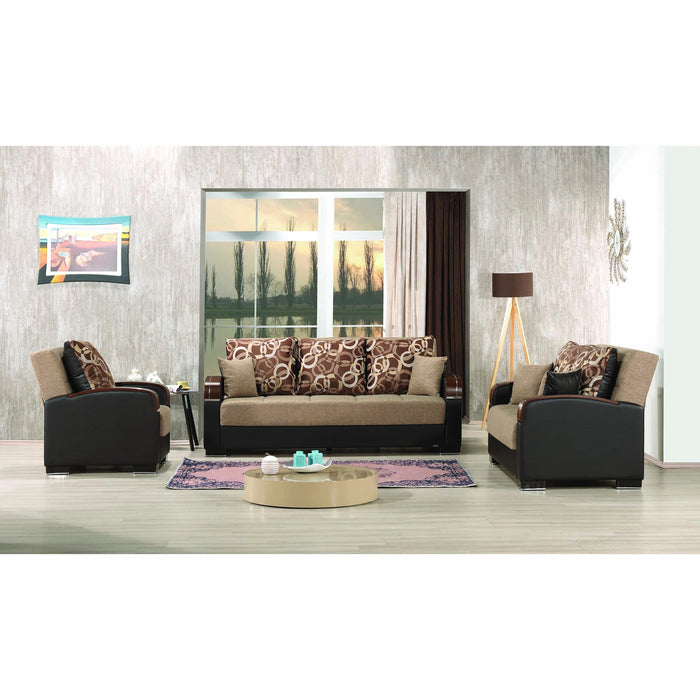 Ottomanson Mobimax Collection Upholstered Convertible Armchair with Storage