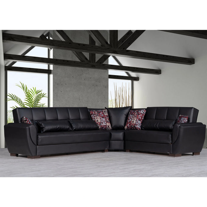 Ottomanson Armada Air Collection Upholstered Convertible Sectional with Storage