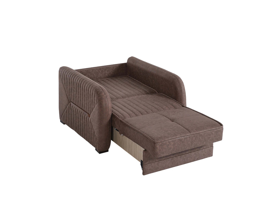 Ottomanson Speedy Collection Upholstered Convertible Armchair with Storage