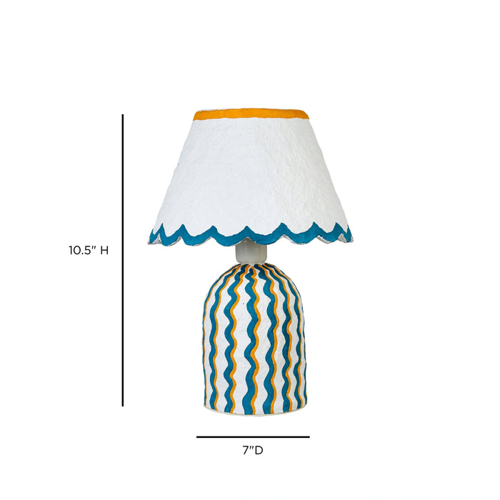 Blum Scalloped Cotton Mache Table Lamp