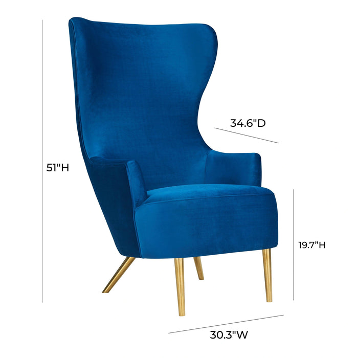 Julia Velvet Wingback Accent Chair