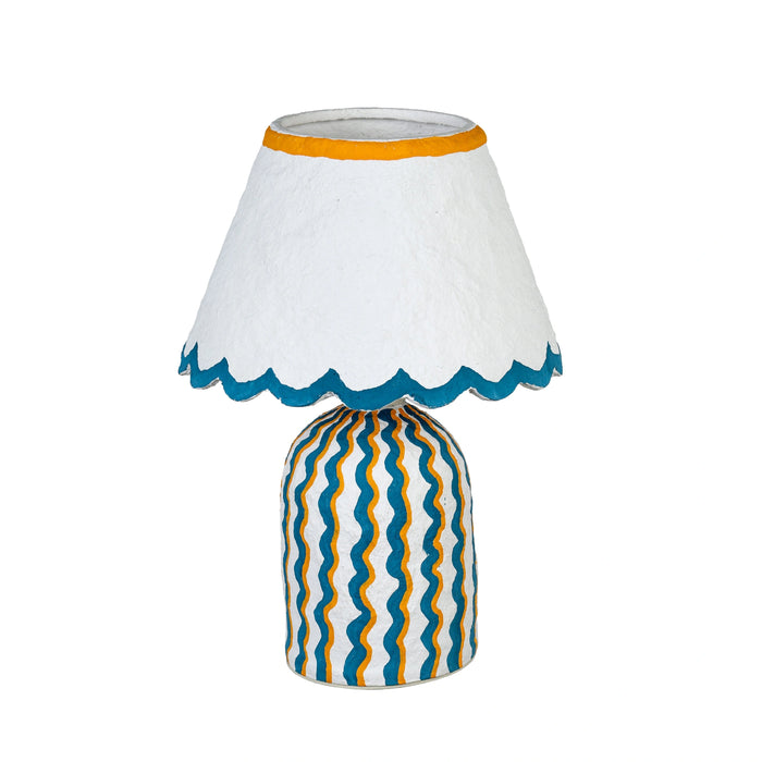 Blum Scalloped Cotton Mache Table Lamp