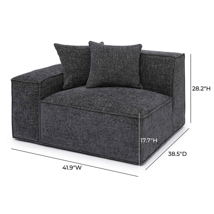 Mindy Performance Chenille Basketweave Modular Corner Chair