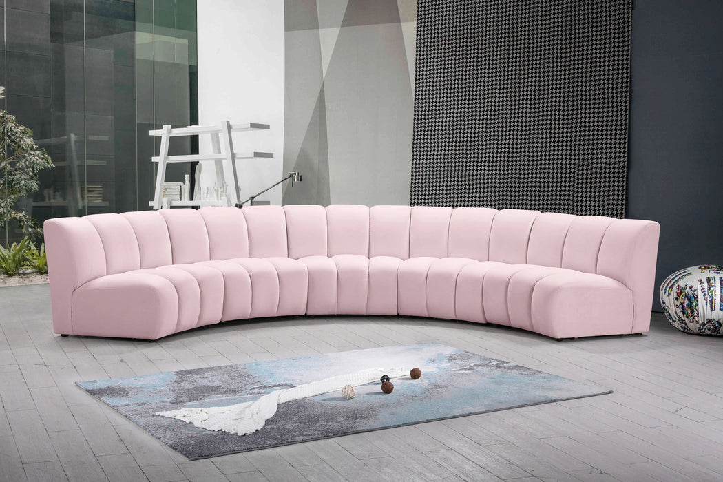 Infinity Pink Velvet 5pc. Modular Sectional