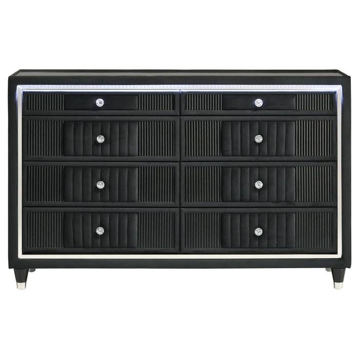 Ravenne Velvet Upholstered LED Dresser