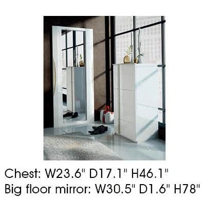 ESF Furniture Granada Standing Mirror in White