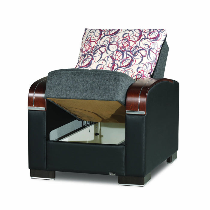 Ottomanson Mobimax Collection Upholstered Convertible Armchair with Storage