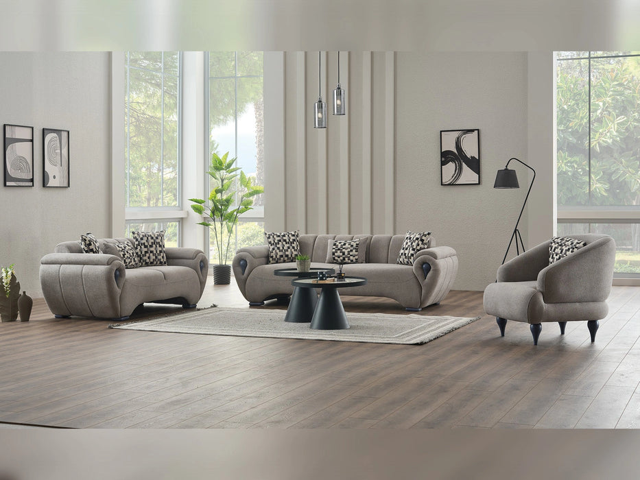 Damla 3-pieces (Sofa & Loveseat & Chair) Livingroom Set Cream