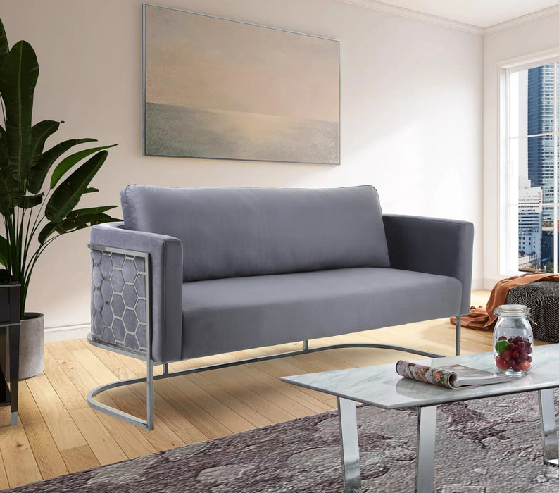 Casa Grey Velvet Sofa