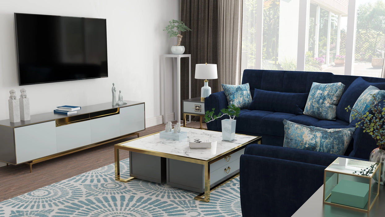 Ottomanson Armada Air Collection Upholstered Convertible Sectional with Storage