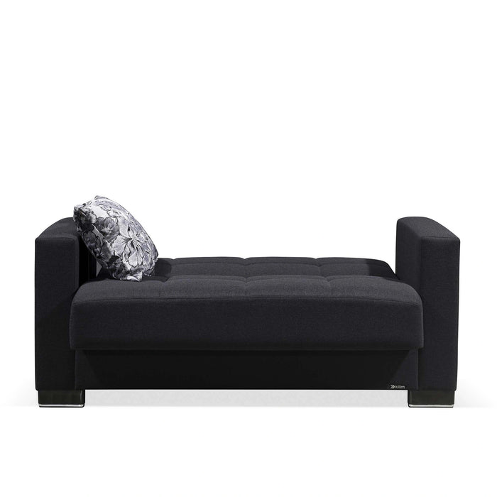 Ottomanson Armada Collection Upholstered Convertible Loveseat with Storage