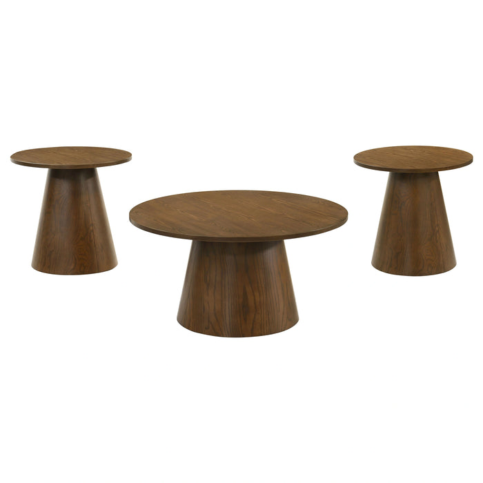 Franklin Round Pedestal Coffee Table Set