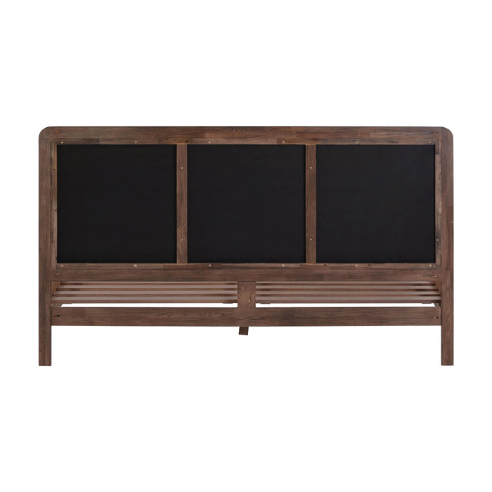 Hella Contract-Grade Velvet and Ash Wood Bed