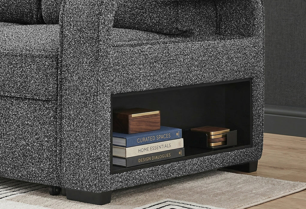 U2601 Dark Grey Reversible Sofa Bed with Drop Down Table and Speaker