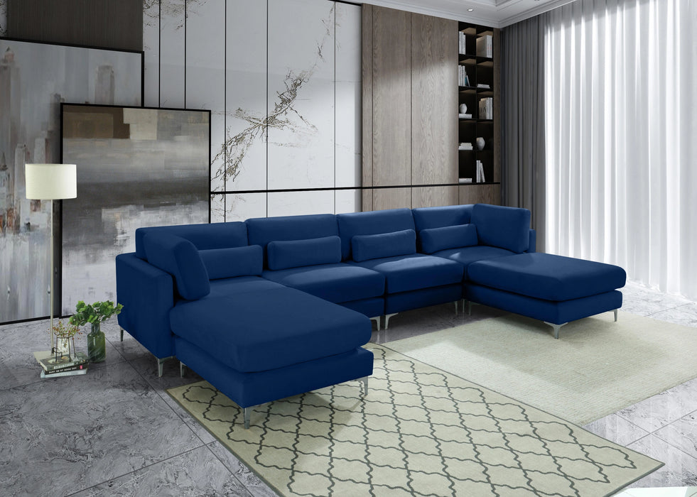 Julia Navy Velvet Modular Sectional (6 Boxes)