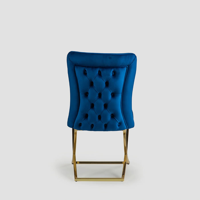 Ottomanson Royal Collection Upholstered Gold Legged Dining Chair, Set of 2